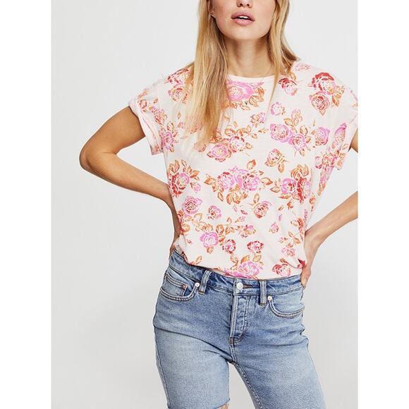 Free People Tourist Tee sz Small Retro Floral - Picture 11 of 11
